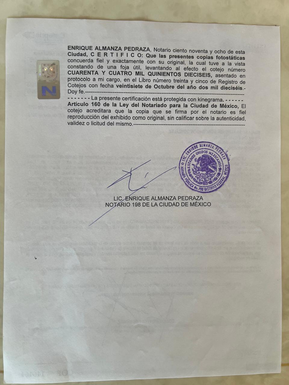 Certificado COFEPRIS 2